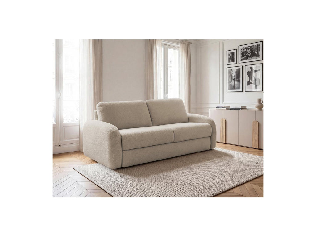 Kenan - Canapé Droit Convertible - Ouverture Express Tissu Bouclette