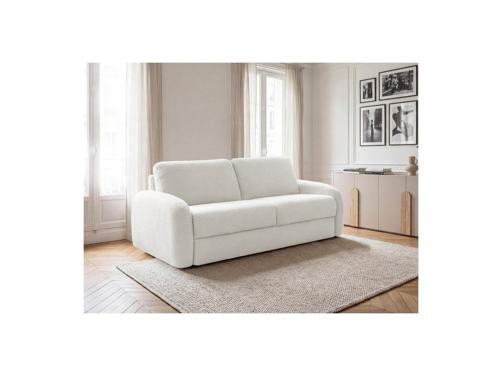 Kenan - Canapé Droit Convertible - Ouverture Express Tissu Bouclette