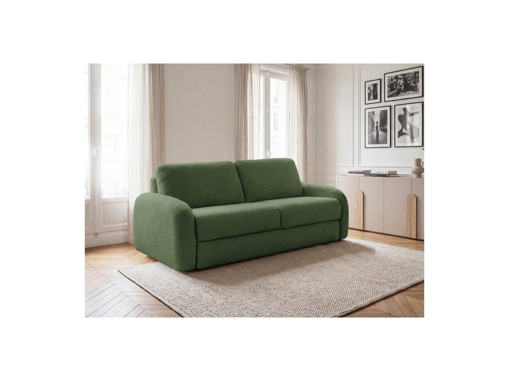 Kenan - Canapé Droit Convertible - Ouverture Express Tissu Bouclette