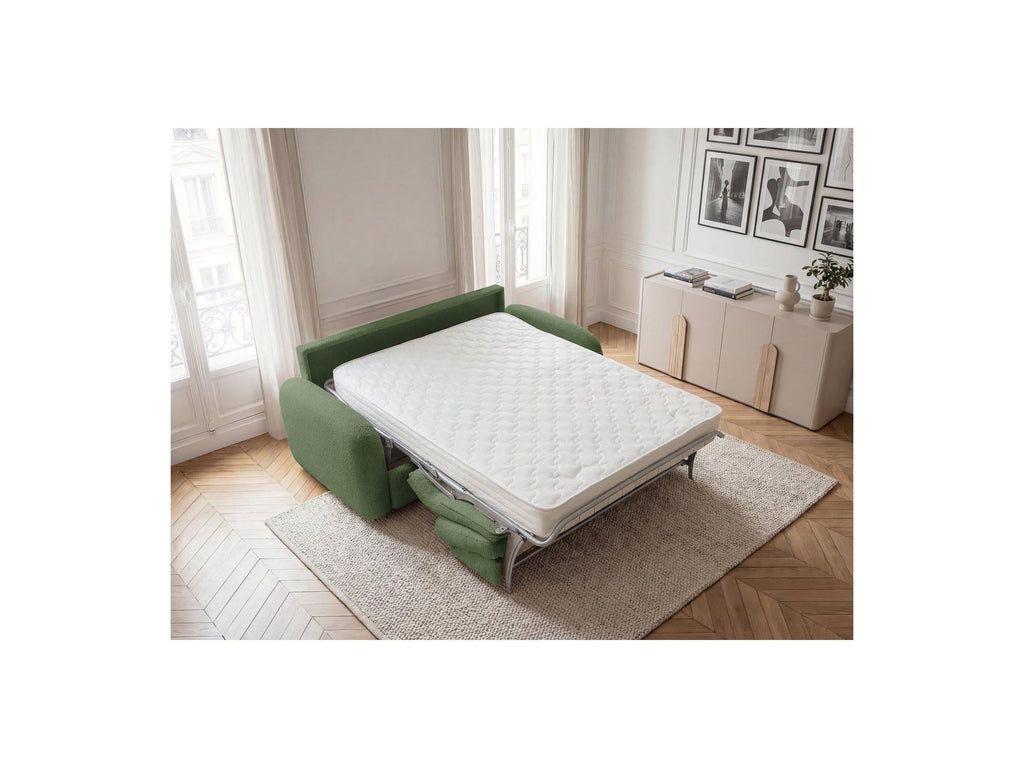 Kenan - Canapé Droit Convertible - Ouverture Express Tissu Bouclette