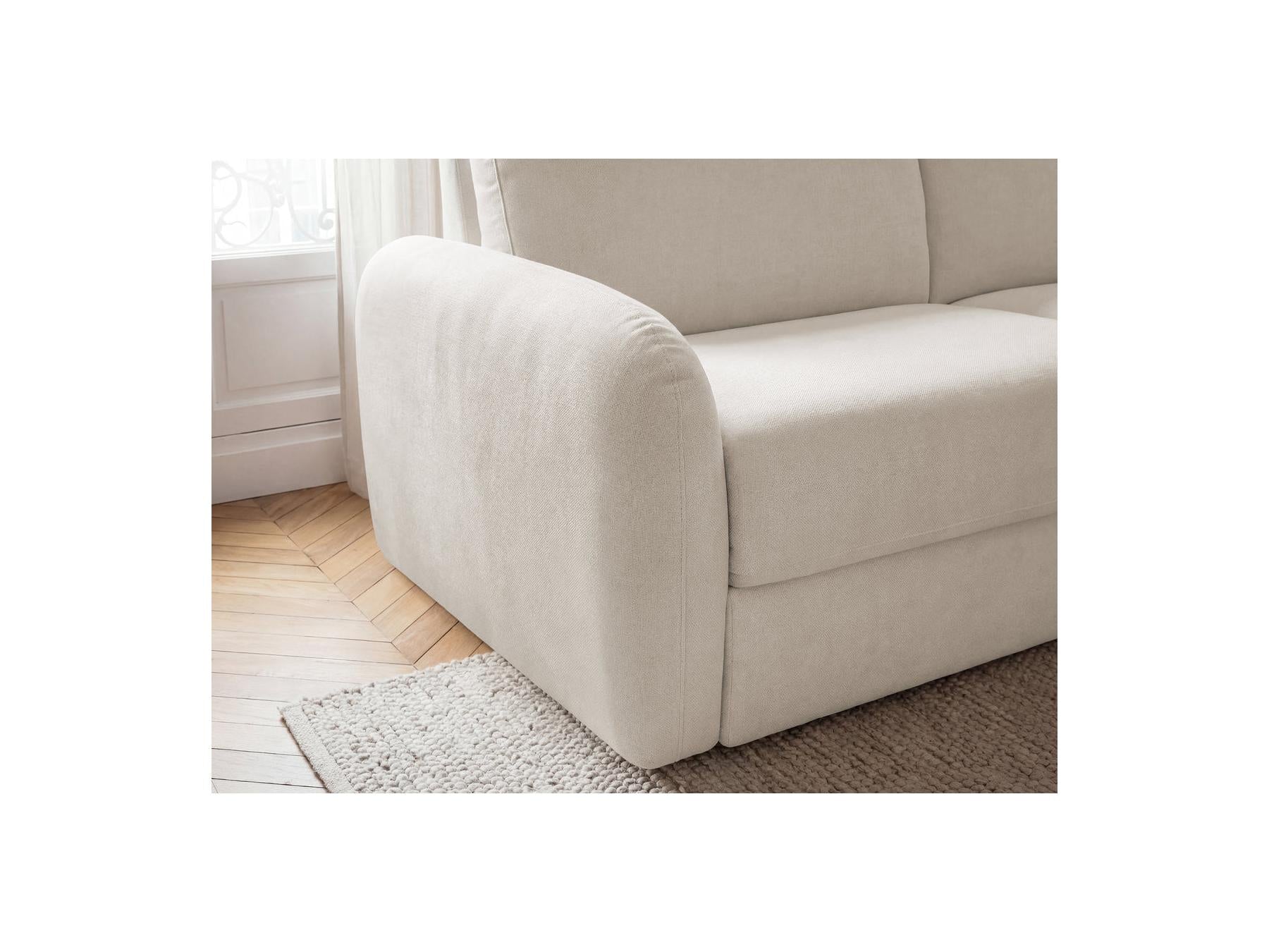 Kenan - Canapé Droit Convertible - Ouverture Express Tissu Lisse