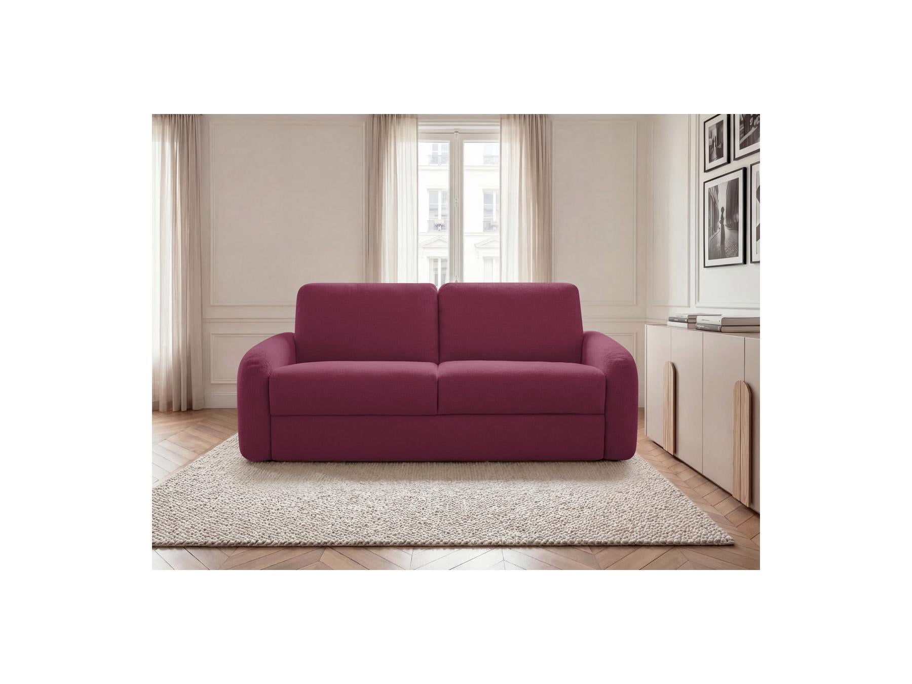 Kenan - Canapé Droit Convertible - Ouverture Express Tissu Lisse