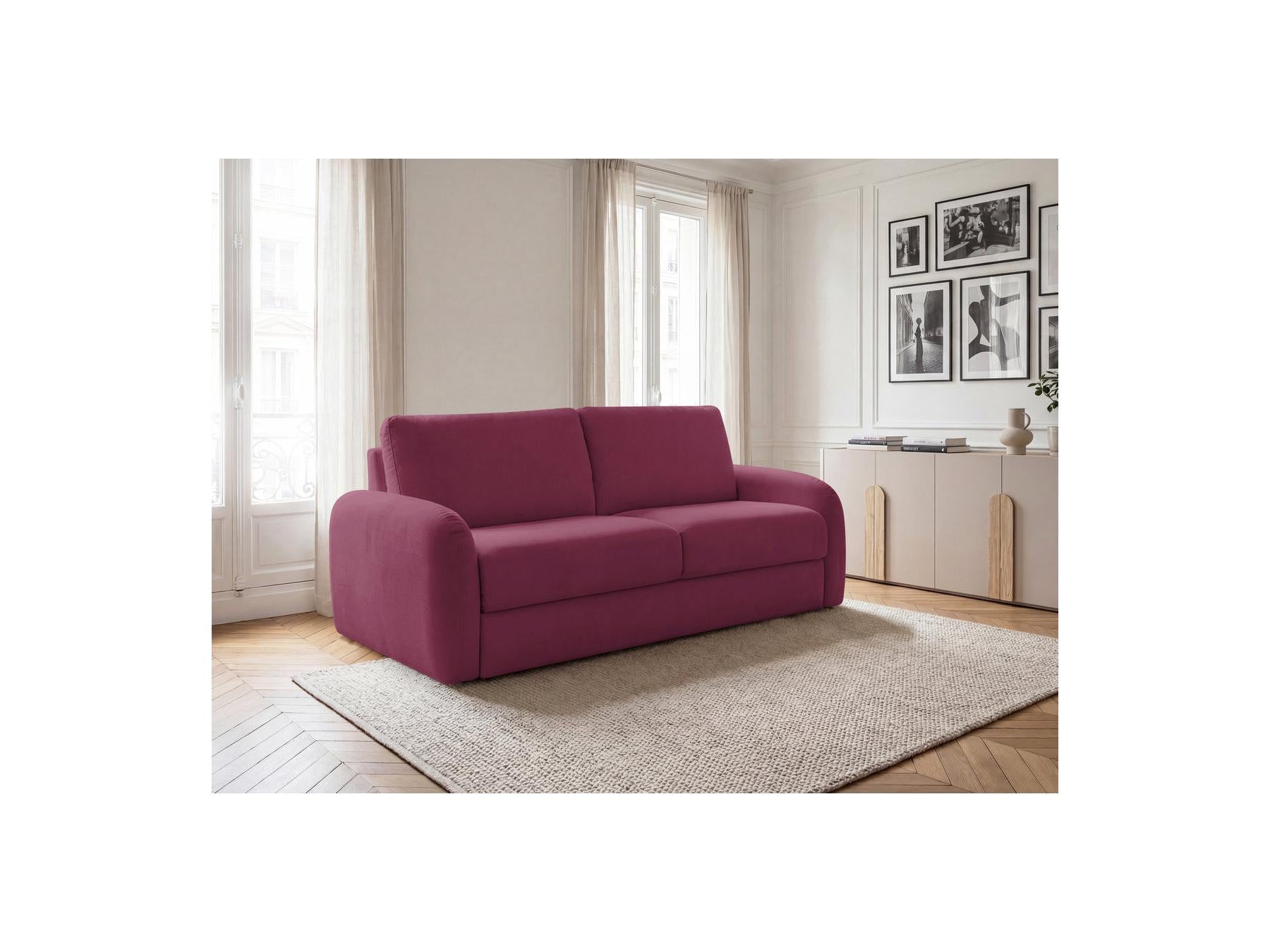 Kenan - Canapé Droit Convertible - Ouverture Express Tissu Lisse