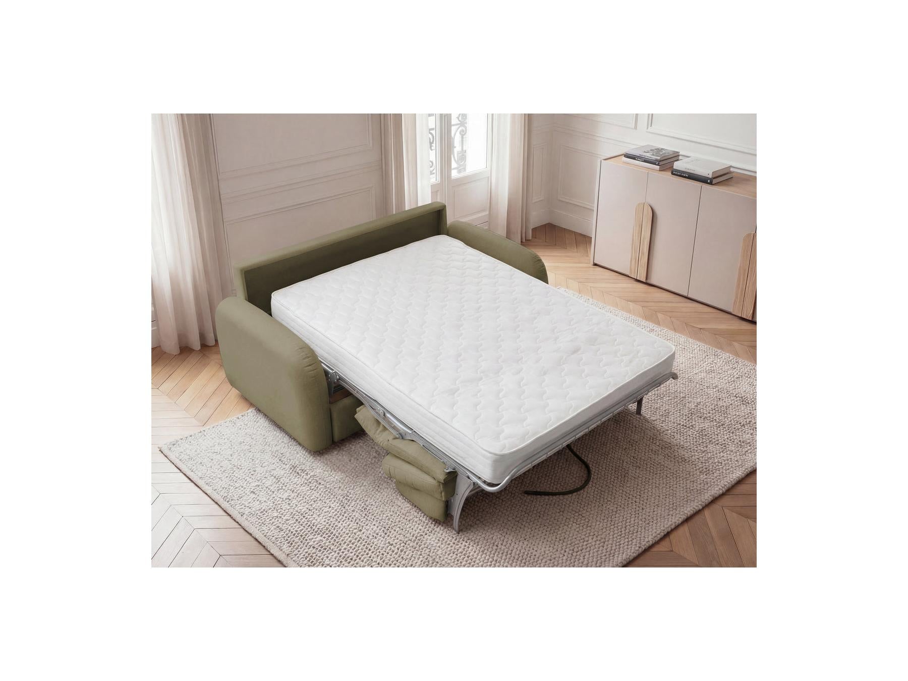 Kenan - Canapé Droit Convertible - Ouverture Express Tissu Lisse