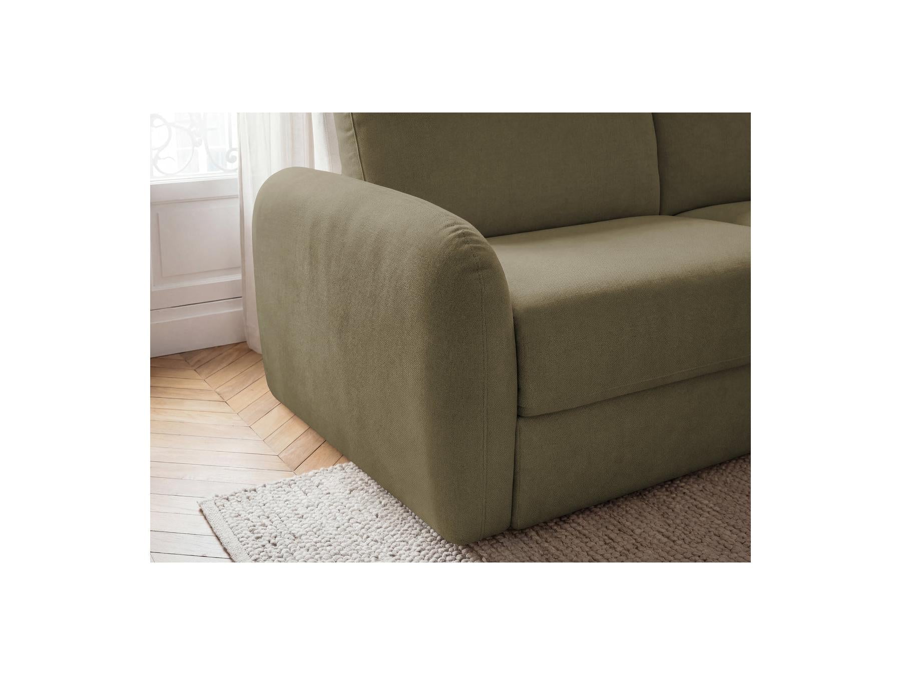 Kenan - Canapé Droit Convertible - Ouverture Express Tissu Lisse