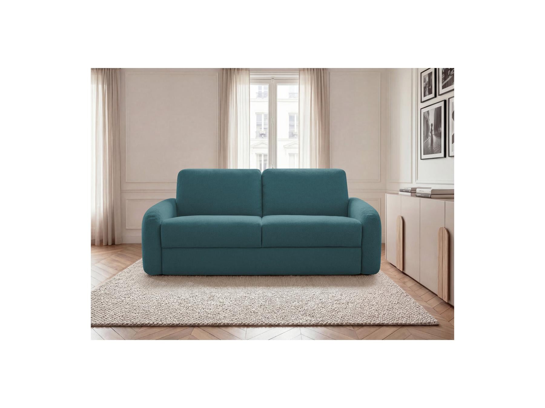 Kenan - Canapé Droit Convertible - Ouverture Express Tissu Lisse