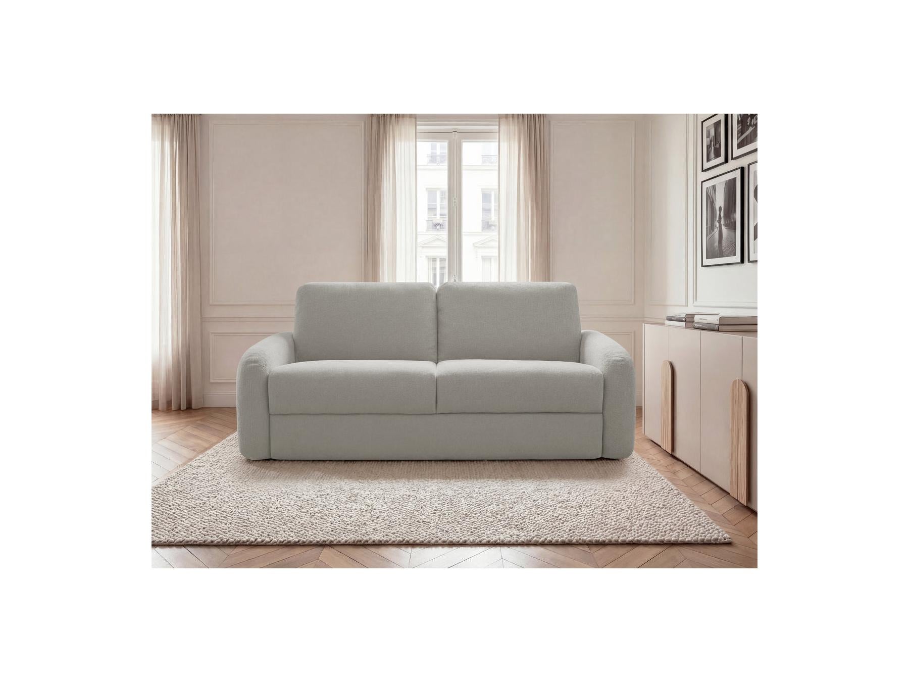 Kenan - Canapé Droit Convertible - Ouverture Express Tissu Lisse