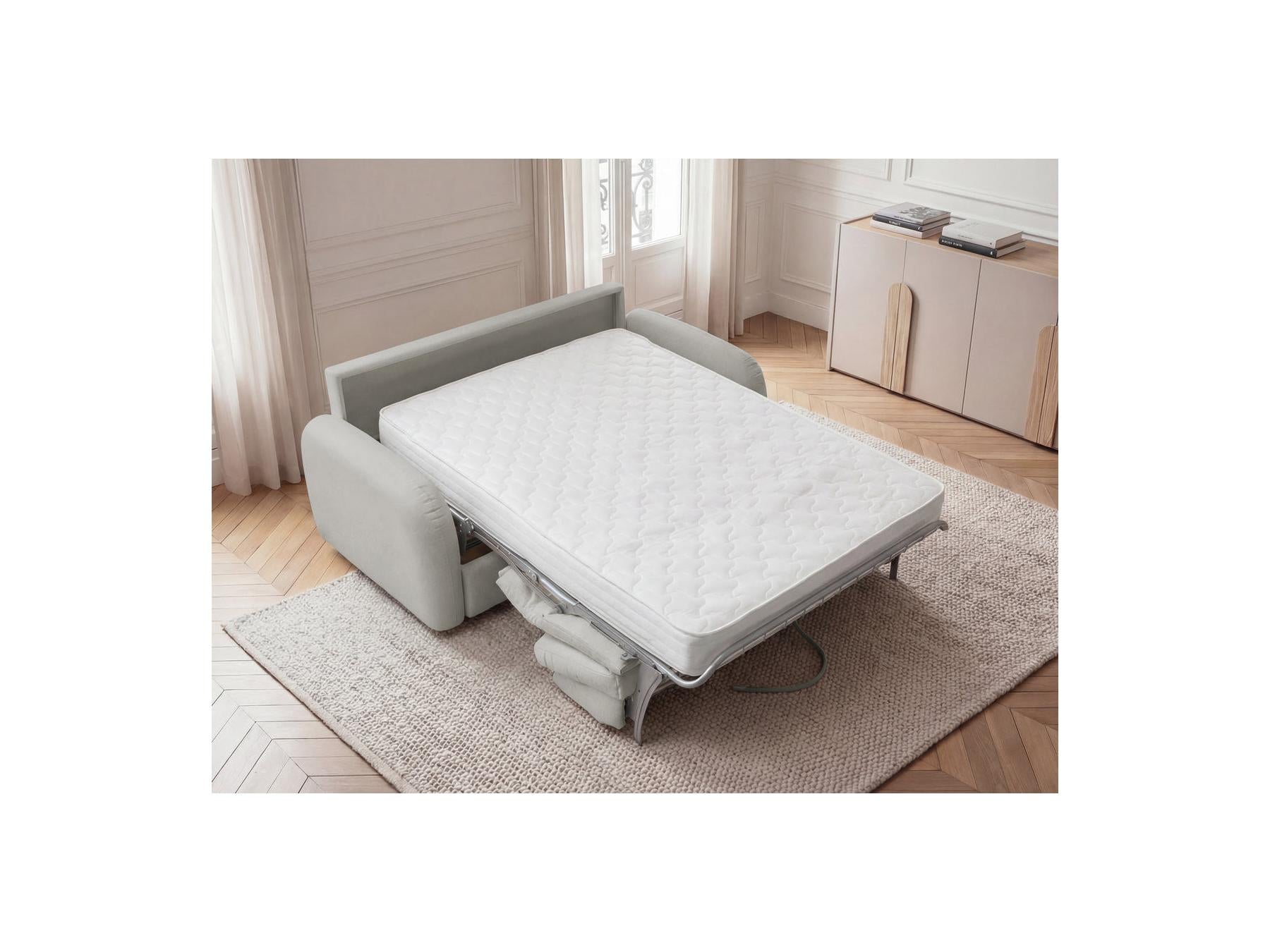 Kenan - Canapé Droit Convertible - Ouverture Express Tissu Lisse