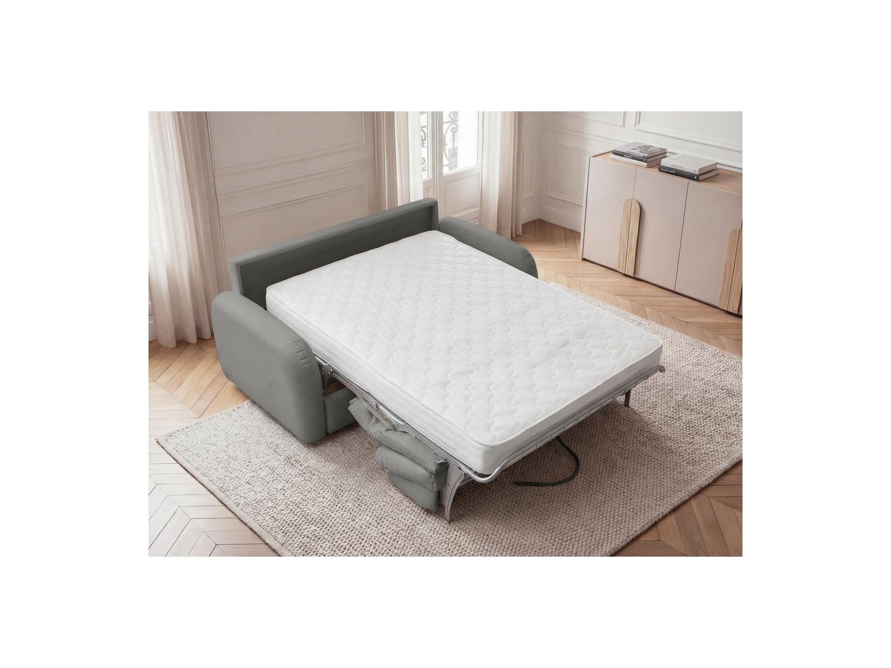 Kenan - Canapé Droit Convertible - Ouverture Express Tissu Lisse