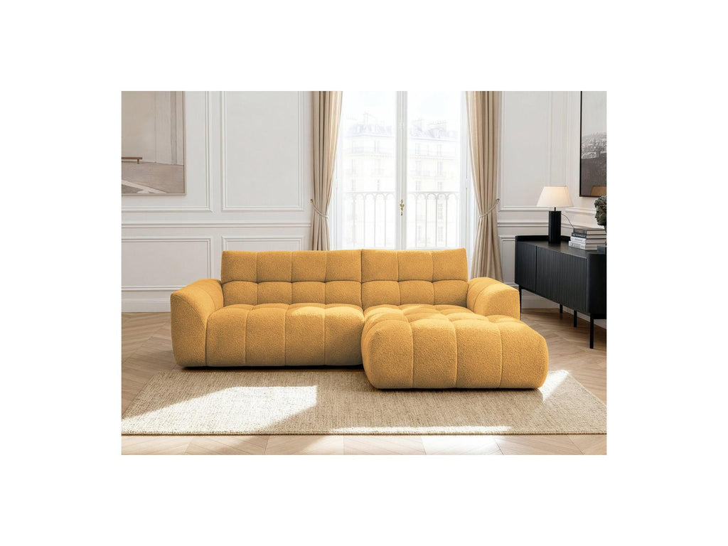 Jaya - Canapé D'Angle Fixe - Tissu Chenille - Angle Droit