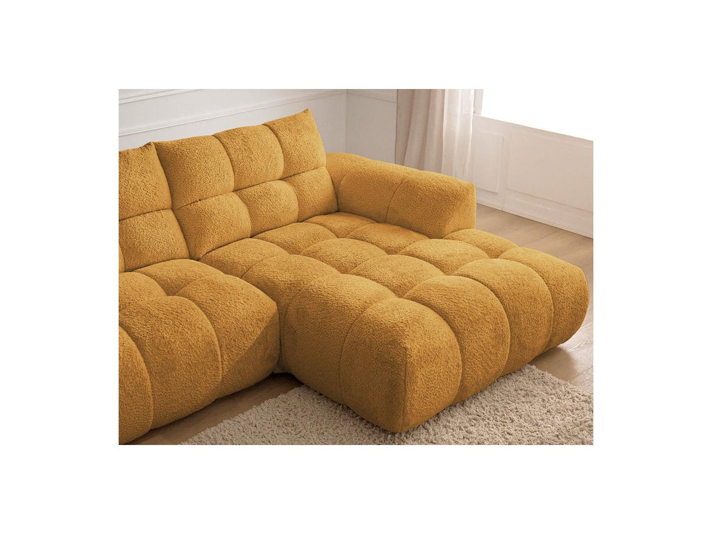 Jaya - Canapé D'Angle Fixe - Tissu Chenille - Angle Droit