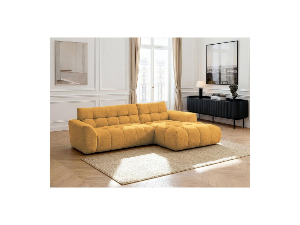Jaya - Canapé D'Angle Fixe - Tissu Chenille - Angle Droit