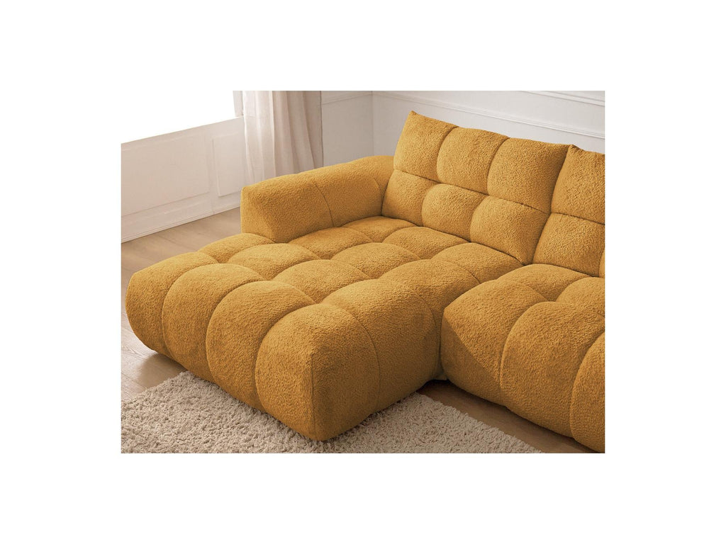 Jaya - Canapé D'Angle Fixe - Tissu Chenille - Angle Gauche