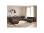 Anda - Canapé Panoramique Fixe Modulable - Avec 3 Chauffeuses, 1 Méridienne, 2 Angles Et 1 Pouf - Angle Droit
