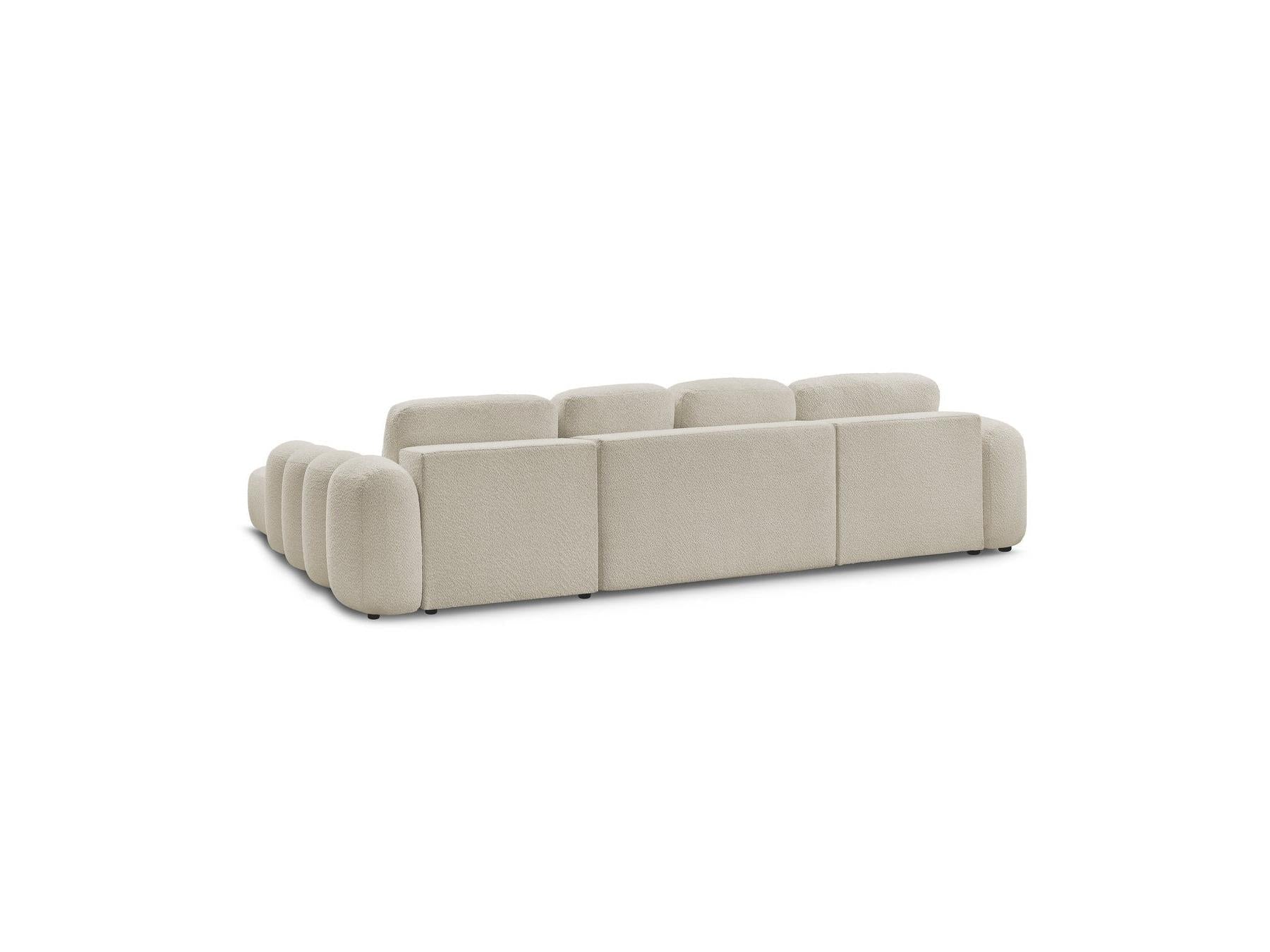 Montaigne - Canapé Panoramique Convertible Coffre - Tissu Bouclette - Angle Gauche