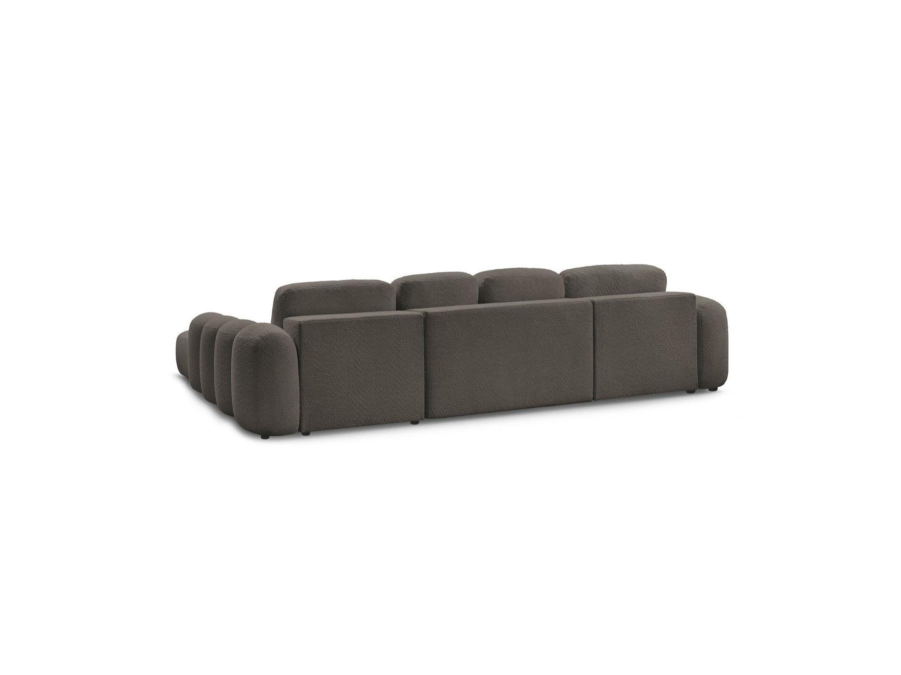 Montaigne - Canapé Panoramique Convertible Coffre - Tissu Bouclette - Angle Gauche