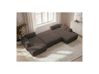 Montaigne - Canapé Panoramique Convertible Coffre - Tissu Bouclette - Angle Gauche