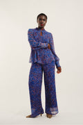 Le Pantalon Andrea Plissé Leo Blue