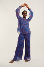 Le Pantalon Andrea Plissé Leo Blue