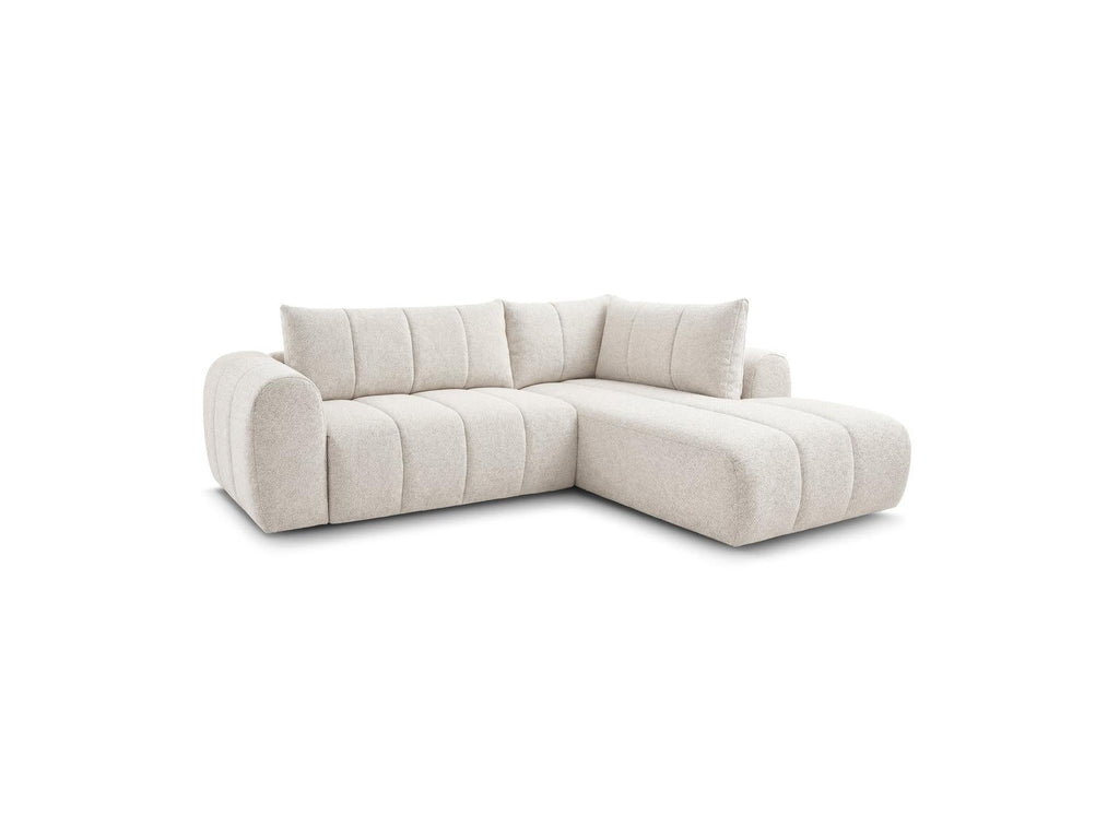 Nesty - Canapé D'Angle L Fixe - Tissu Chiné - Angle Droit