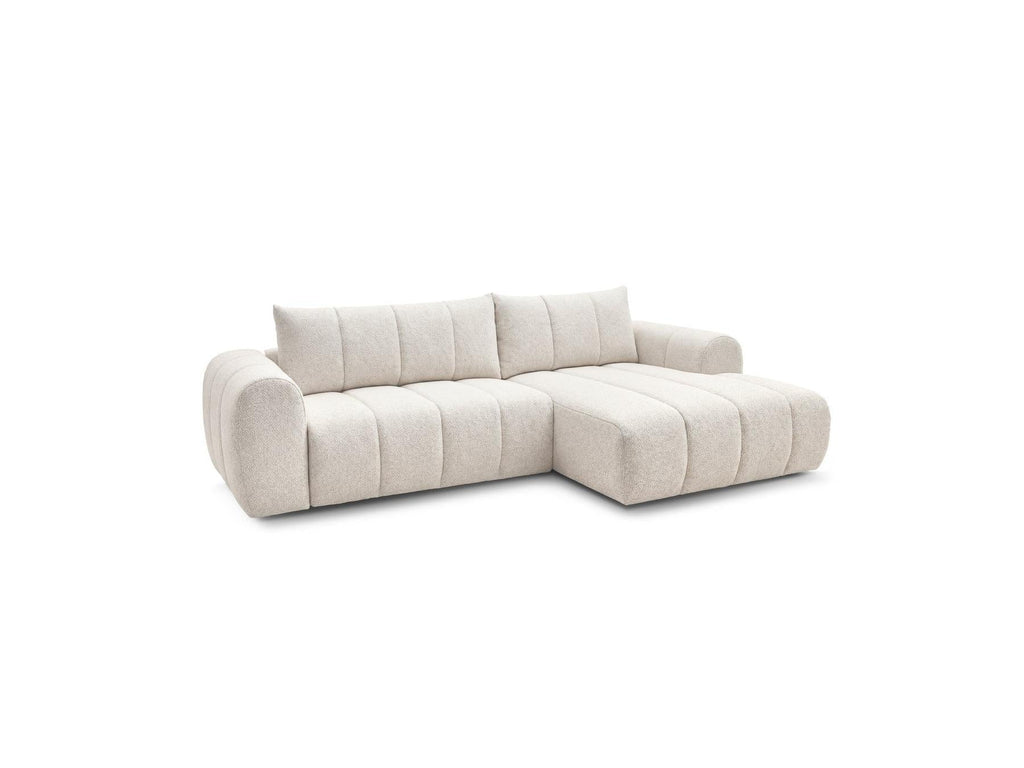 Nesty - Canapé D'Angle Fixe - Tissu Chiné - Angle Droit