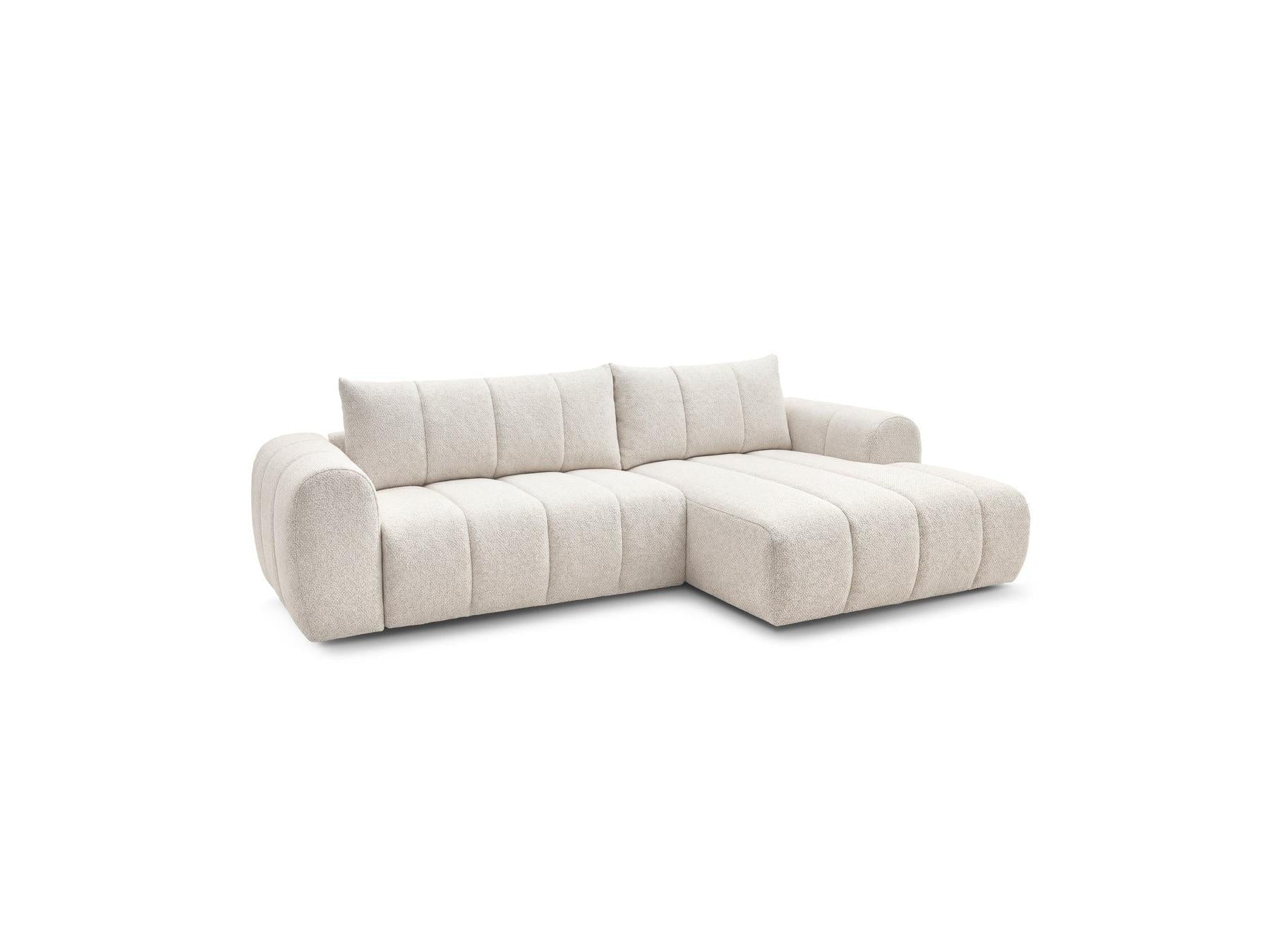 Nesty - Canapé D'Angle Fixe - Tissu Chiné - Angle Droit