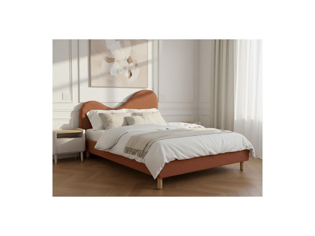 Celina - Lit - Tissu Bouclette Avec Lattes Massives