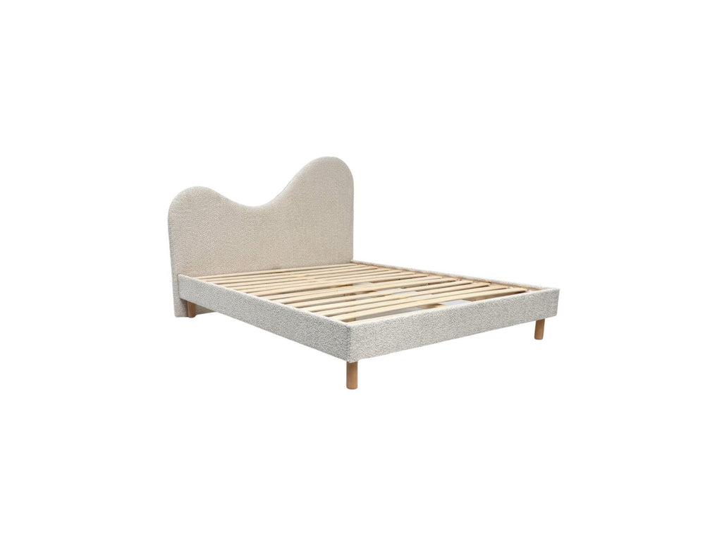 Celina - Lit - Tissu Bouclette Avec Lattes Massives