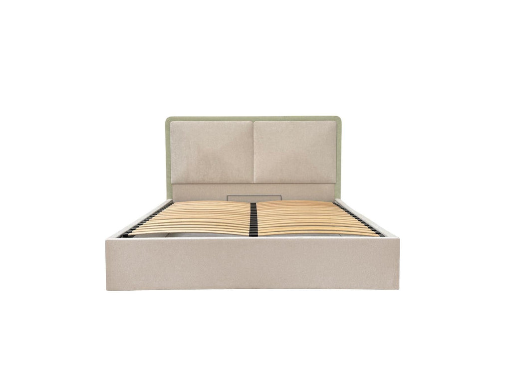 Mara - Lit Coffre - Tissu Texturé Bicolore