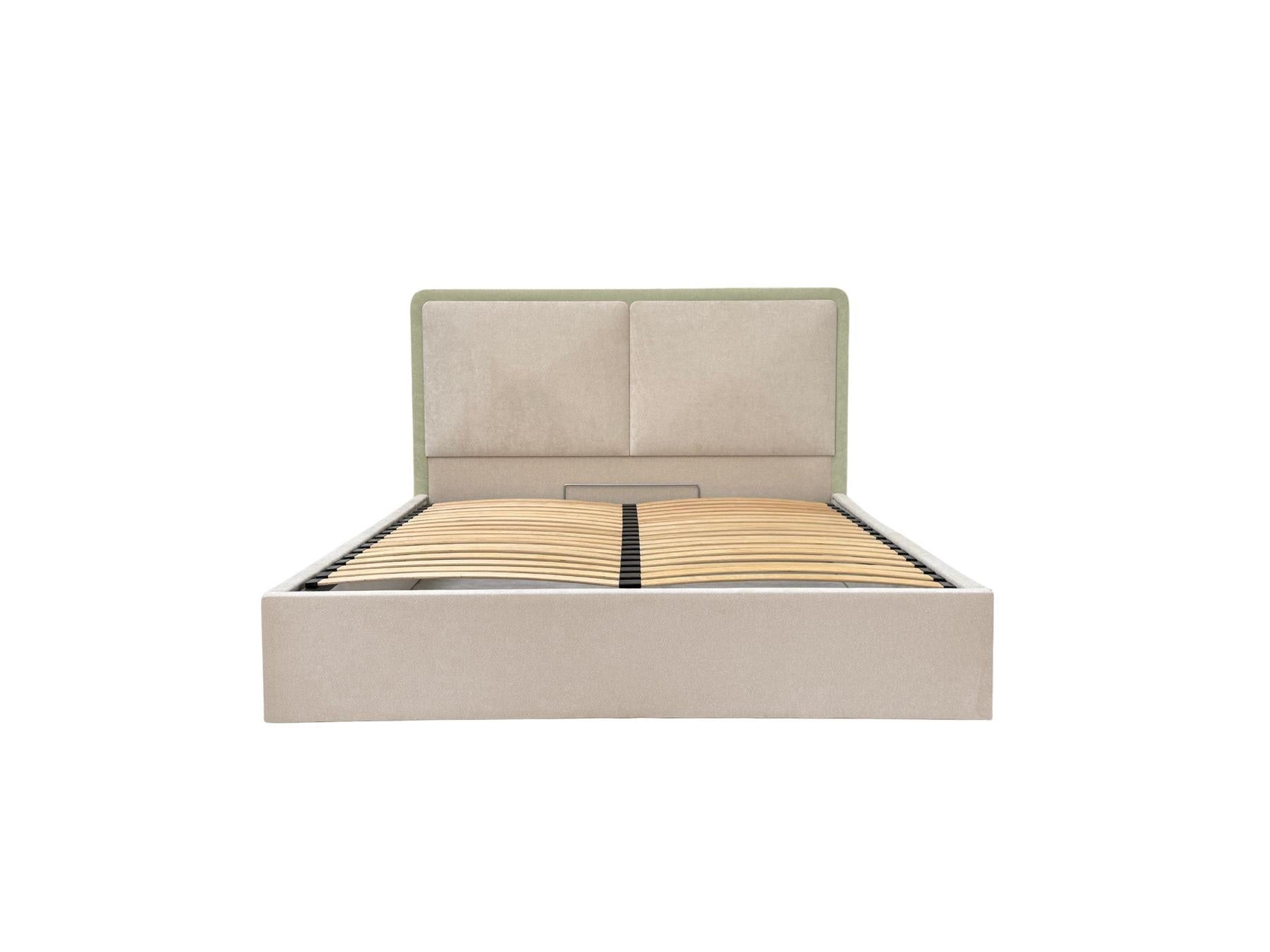 Mara - Lit Coffre - Tissu Texturé Bicolore