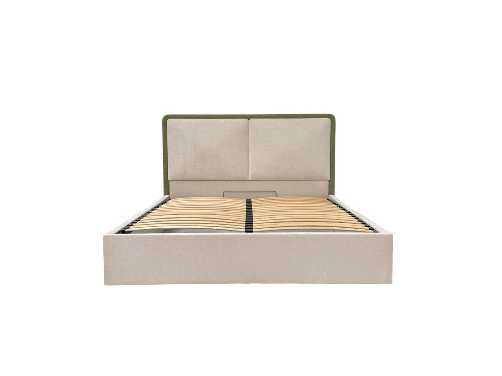 Mara - Lit Coffre - Tissu Texturé Bicolore
