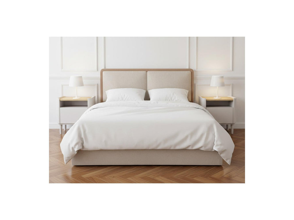 Mara - Lit Coffre - Tissu Texturé Bicolore