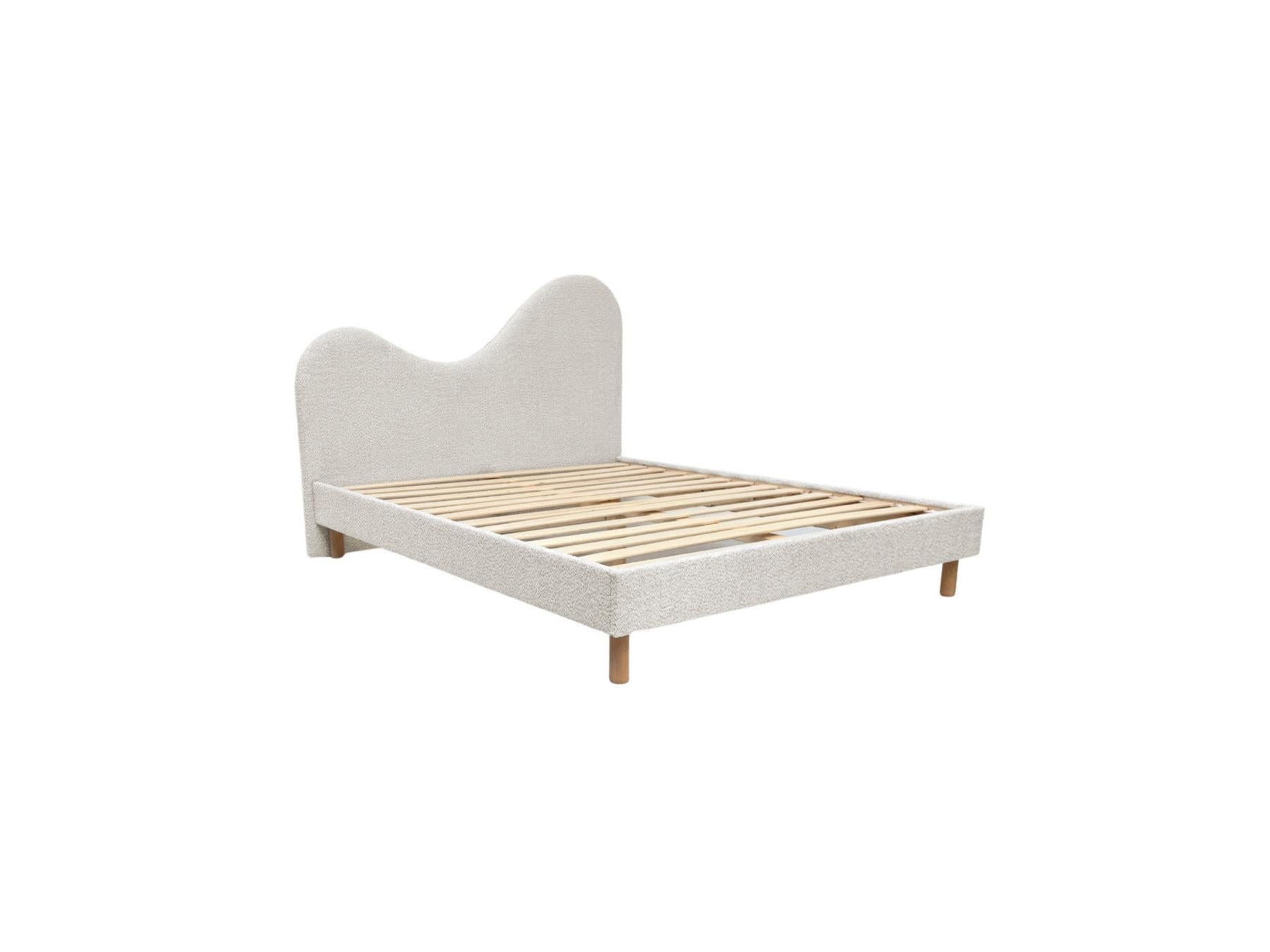 Celina - Lit - Tissu Bouclette Avec Lattes Massives
