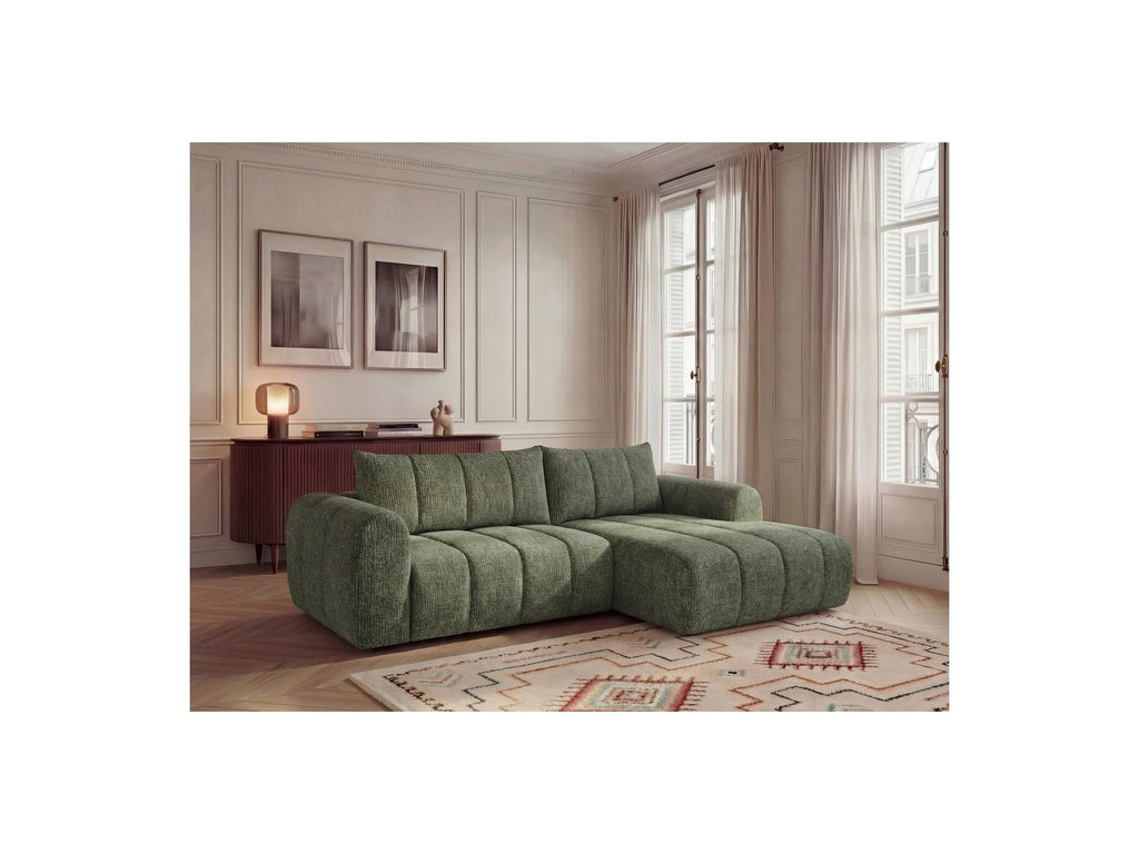 Nesty - Canapé D'Angle Fixe - Tissu Chiné - Angle Droit