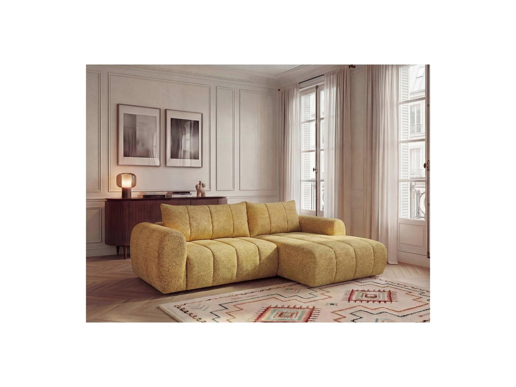 Nesty - Canapé D'Angle Fixe - Tissu Chiné - Angle Droit