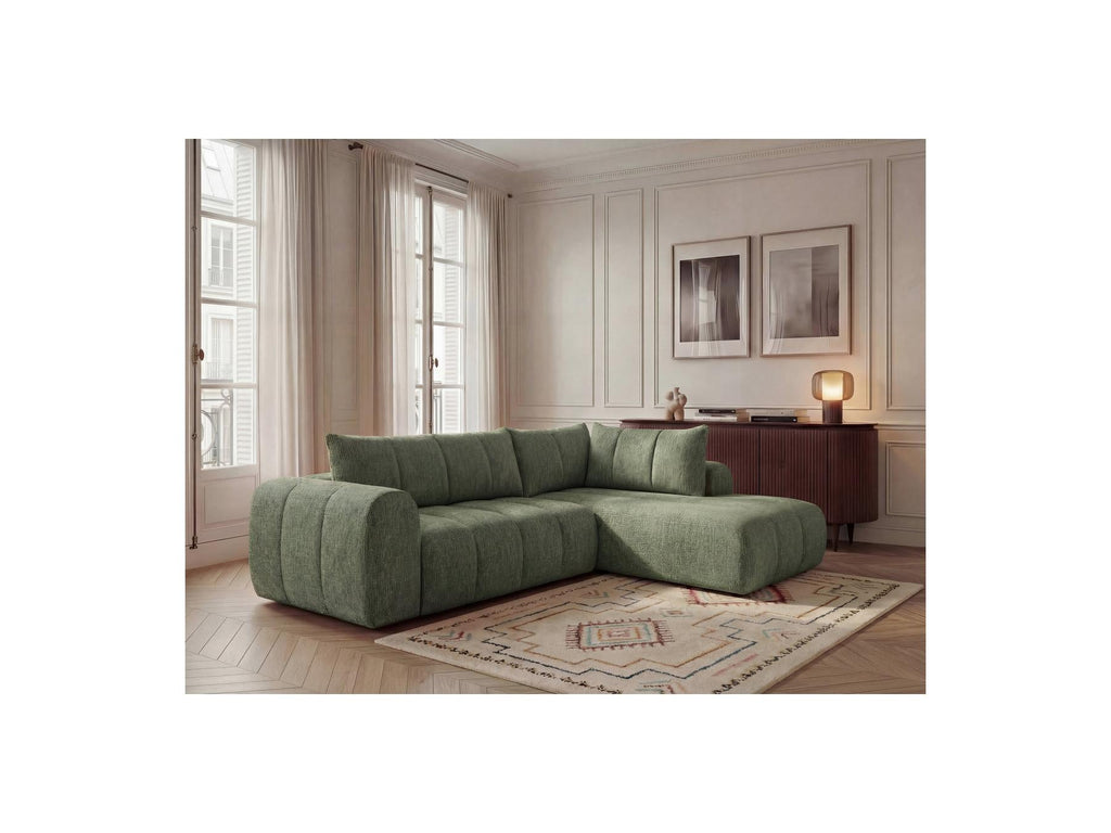 Nesty - Canapé D'Angle L Fixe - Tissu Chiné - Angle Droit