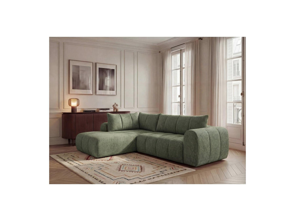 Nesty - Canapé D'Angle L Fixe - Tissu Chiné - Angle Gauche