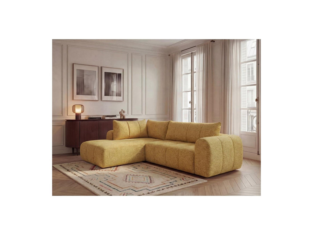 Nesty - Canapé D'Angle L Fixe - Tissu Chiné - Angle Gauche