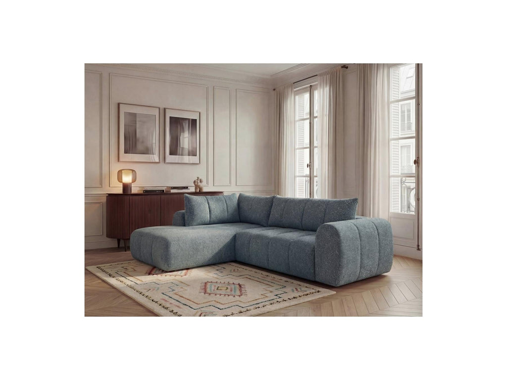 Nesty - Canapé D'Angle L Fixe - Tissu Chiné - Angle Gauche