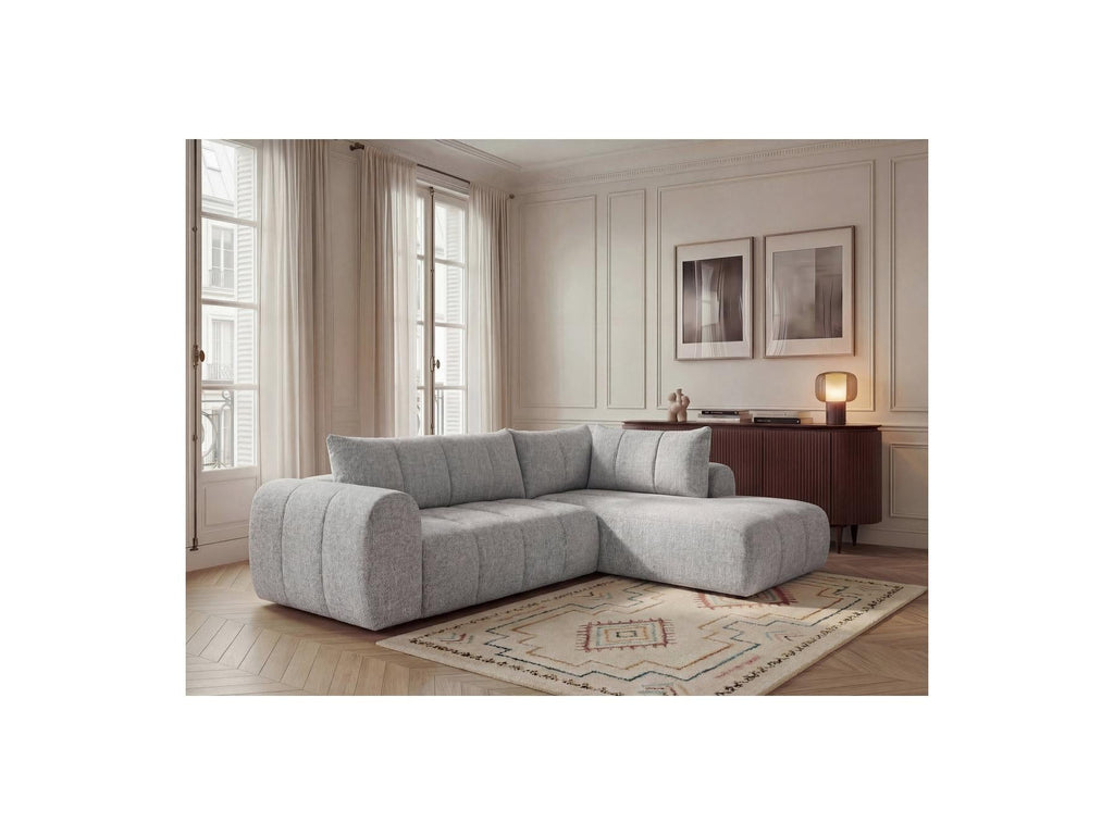 Nesty - Canapé D'Angle L Fixe - Tissu Chiné - Angle Droit