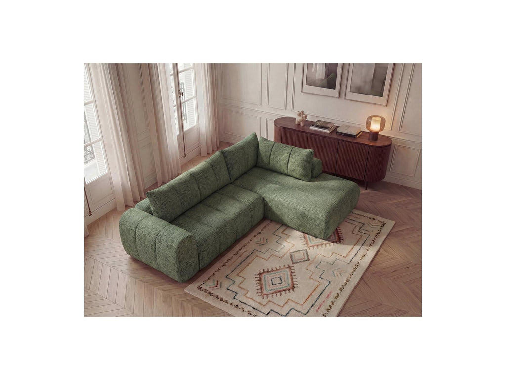 Nesty - Canapé D'Angle L Fixe - Tissu Chiné - Angle Droit