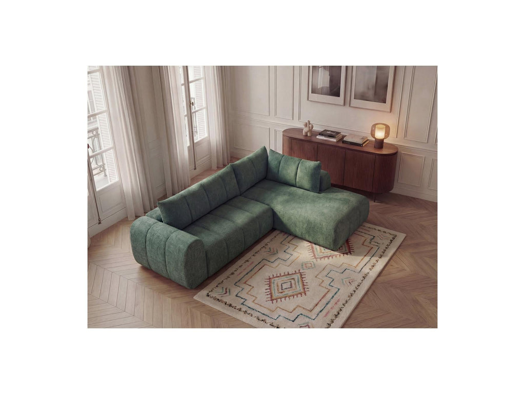 Nesty - Canapé D'Angle L Fixe - Tissu Chiné - Angle Droit