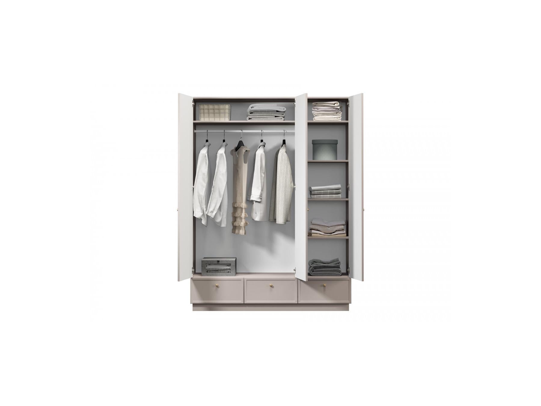 Lorina - Armoire 3 Portes 3 Tiroirs