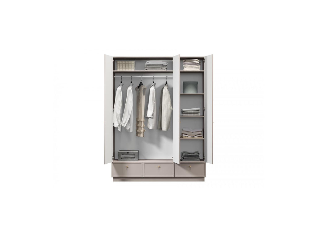Lorina - Armoire 3 Portes 3 Tiroirs