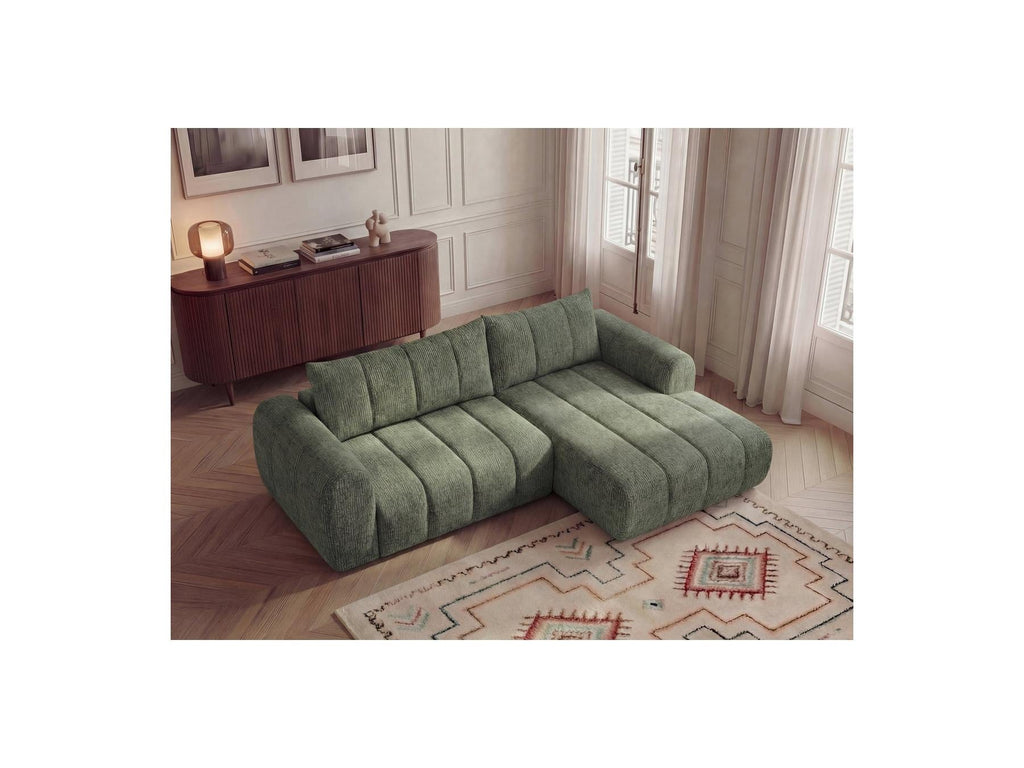 Nesty - Canapé D'Angle Fixe - Tissu Chiné - Angle Droit