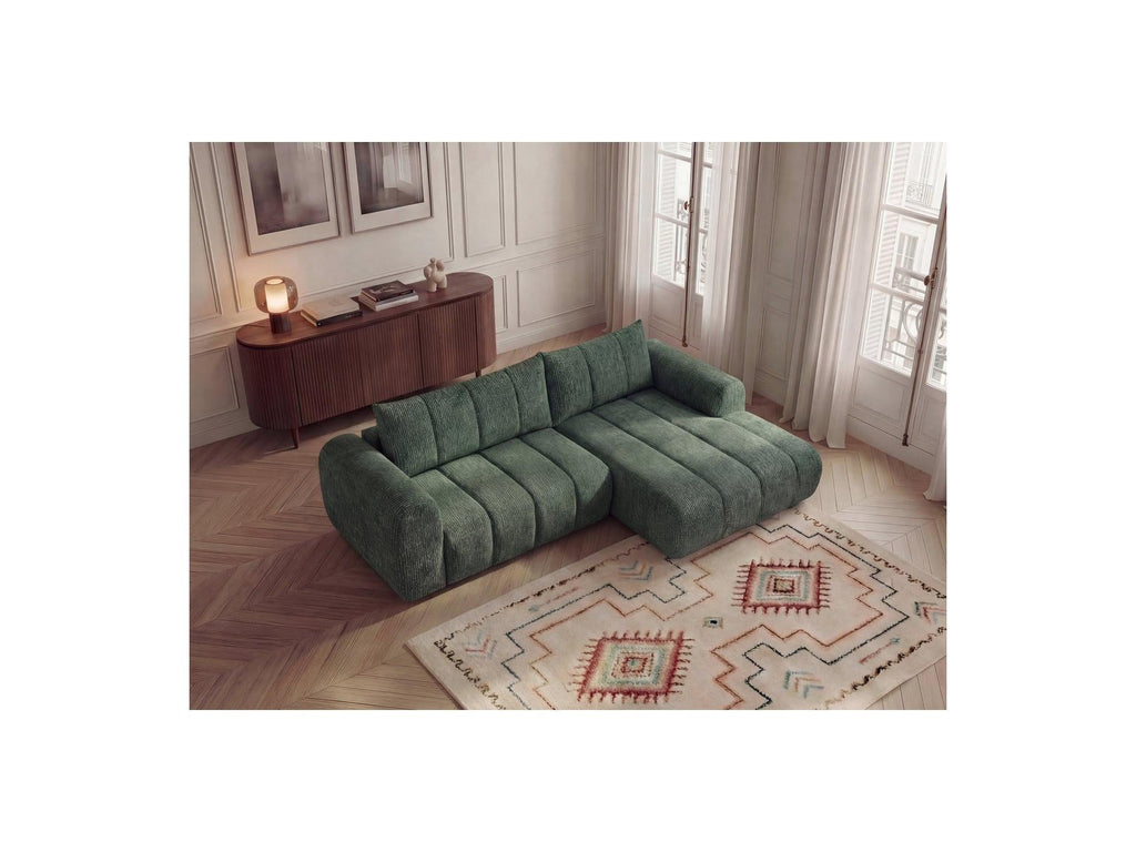 Nesty - Canapé D'Angle Fixe - Tissu Chiné - Angle Droit