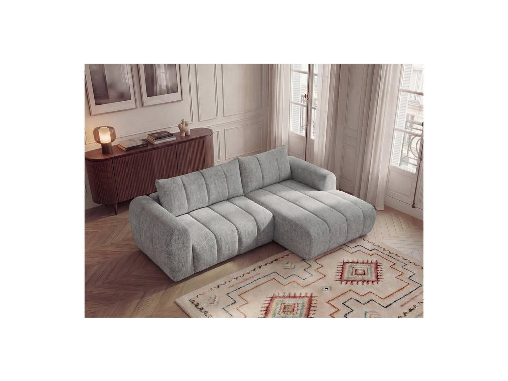 Nesty - Canapé D'Angle Fixe - Tissu Chiné - Angle Droit