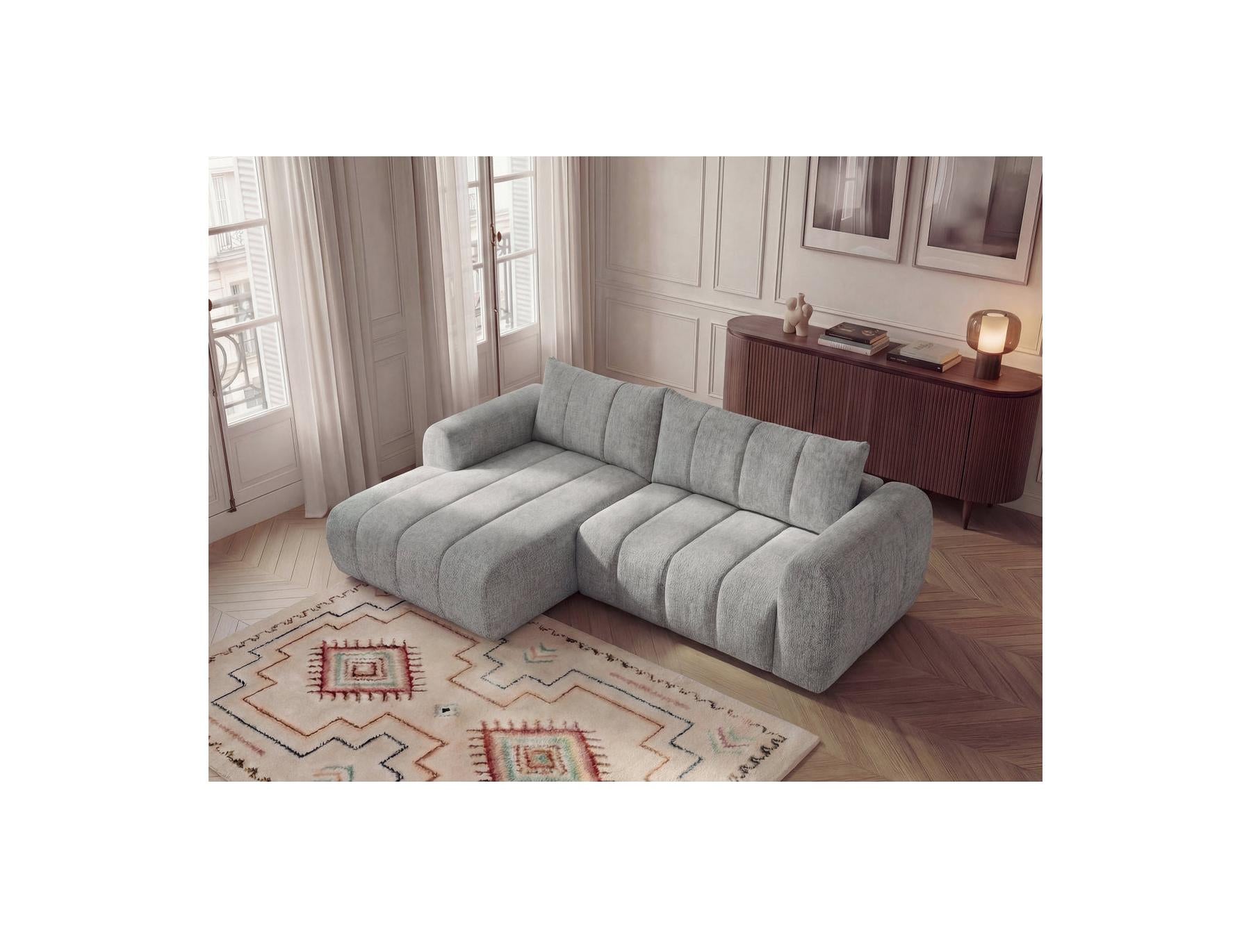 Nesty - Canapé D'Angle Fixe - Tissu Chiné - Angle Gauche