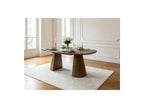 Mazargues - Table À Manger Extensible Rectangulaire Arrondie 200 À 300 Cm - Placage Chêne Massif