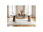 Mazargues - Table À Manger Extensible Rectangulaire Arrondie 200 À 300 Cm - Placage Chêne Massif